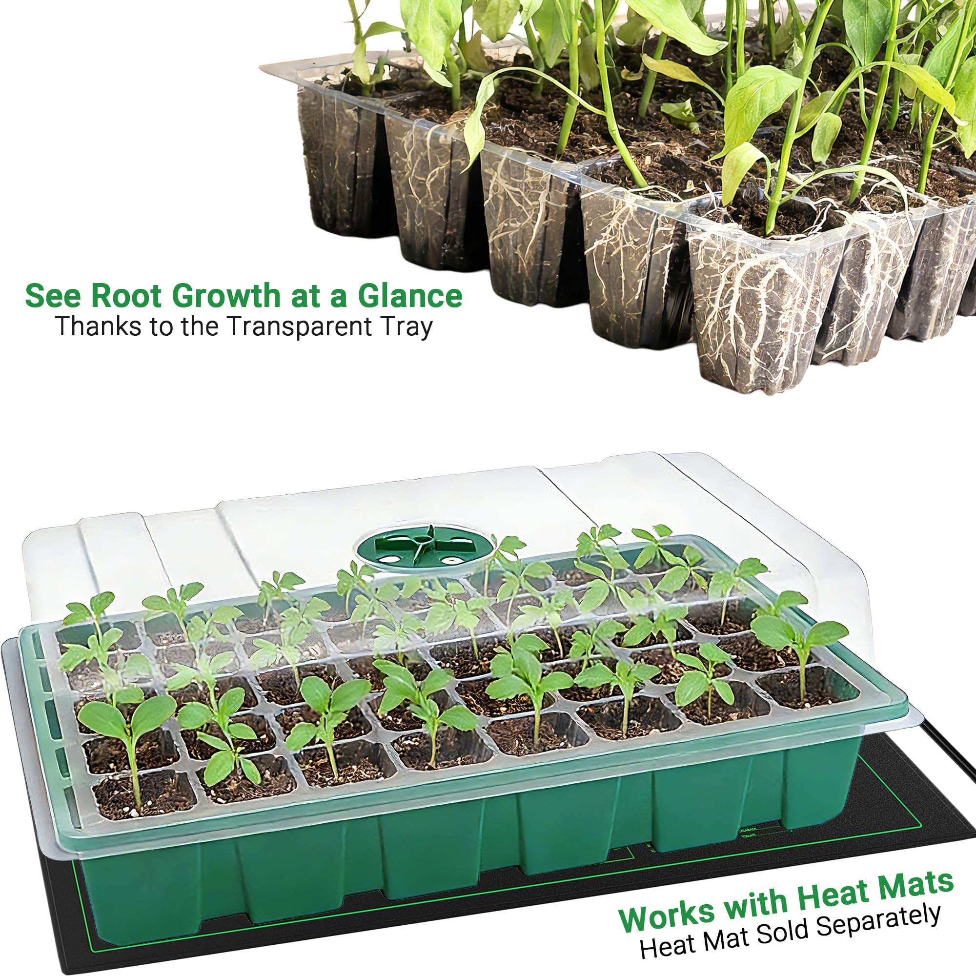 With Transparent Cover Greenho - огляд і ціна Seed Starter Tray