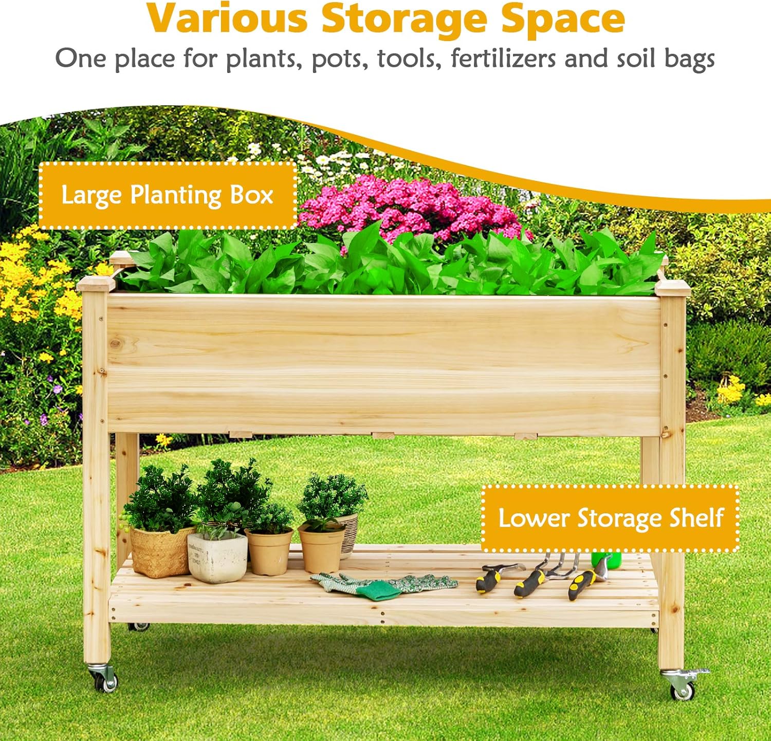 Wooden Raised Garden Bed on Wh - огляд і ціна Raised Garden Bed