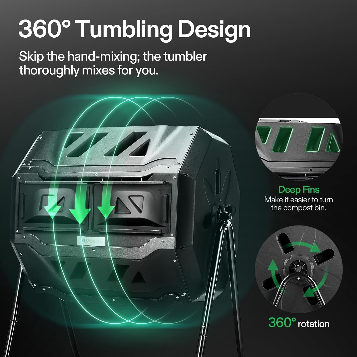 VIVOSUN Outdoor Tumbling Compo - огляд і ціна Compost Bin