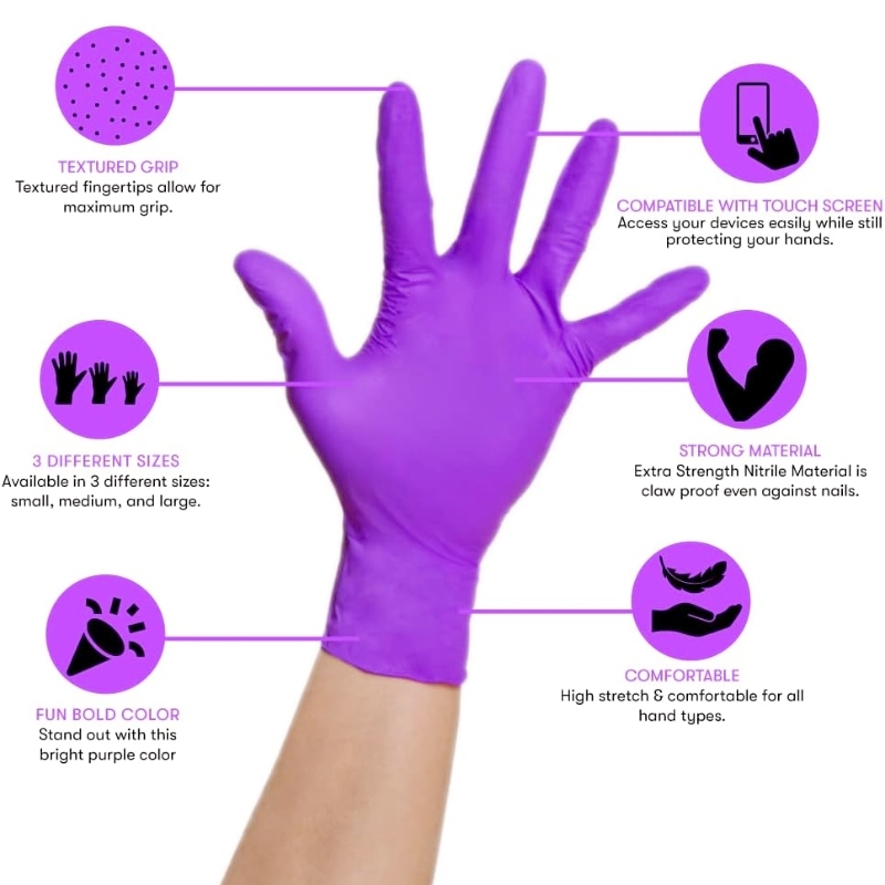 50/100PCS Violet Nitrile Glove - огляд і ціна Garden Gloves