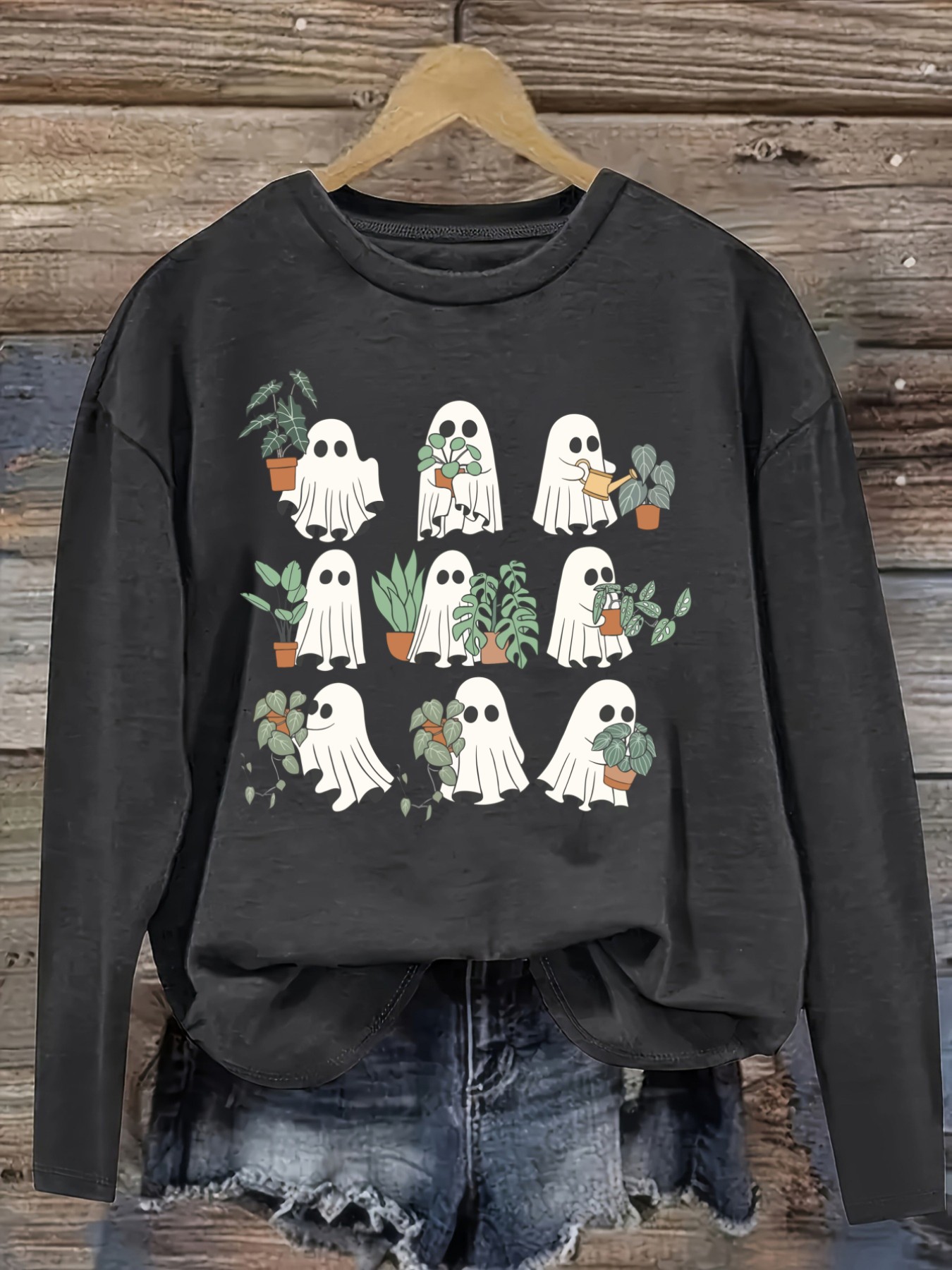 Women's Casual Long Sleeve Cre - огляд і ціна Plant Pot