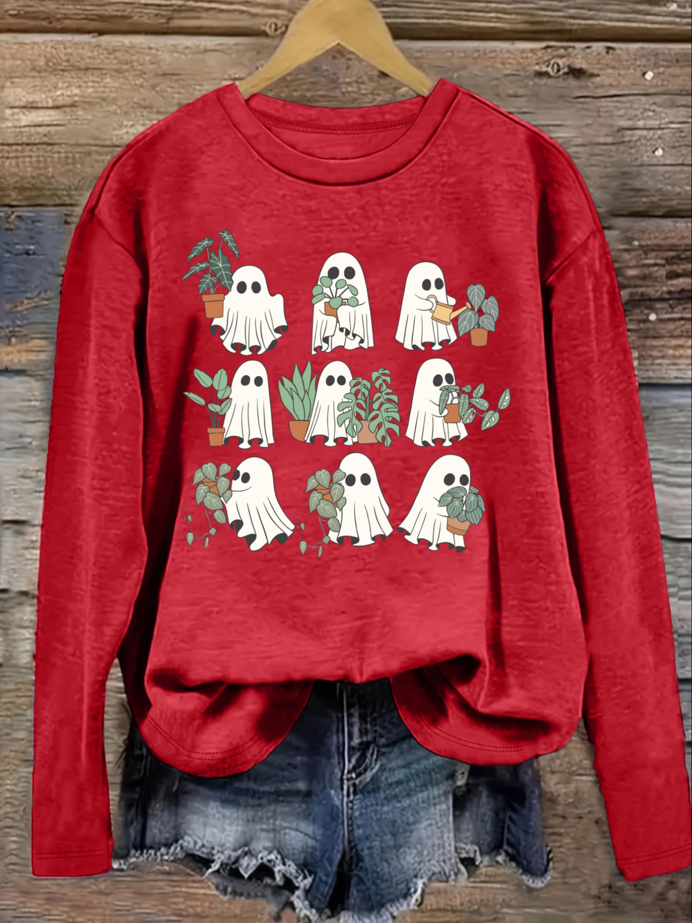 Women's Casual Long Sleeve Cre - огляд і ціна Plant Pot